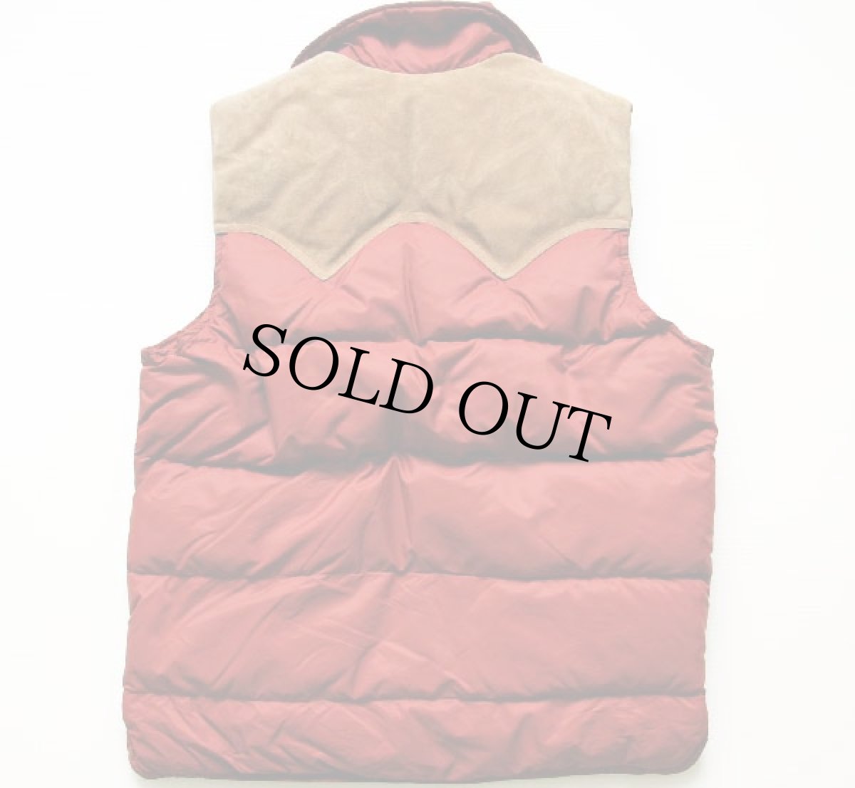 画像2: 70s Woolrichウールリッチ レザーヨーク切り替え ダウンベスト M (2)