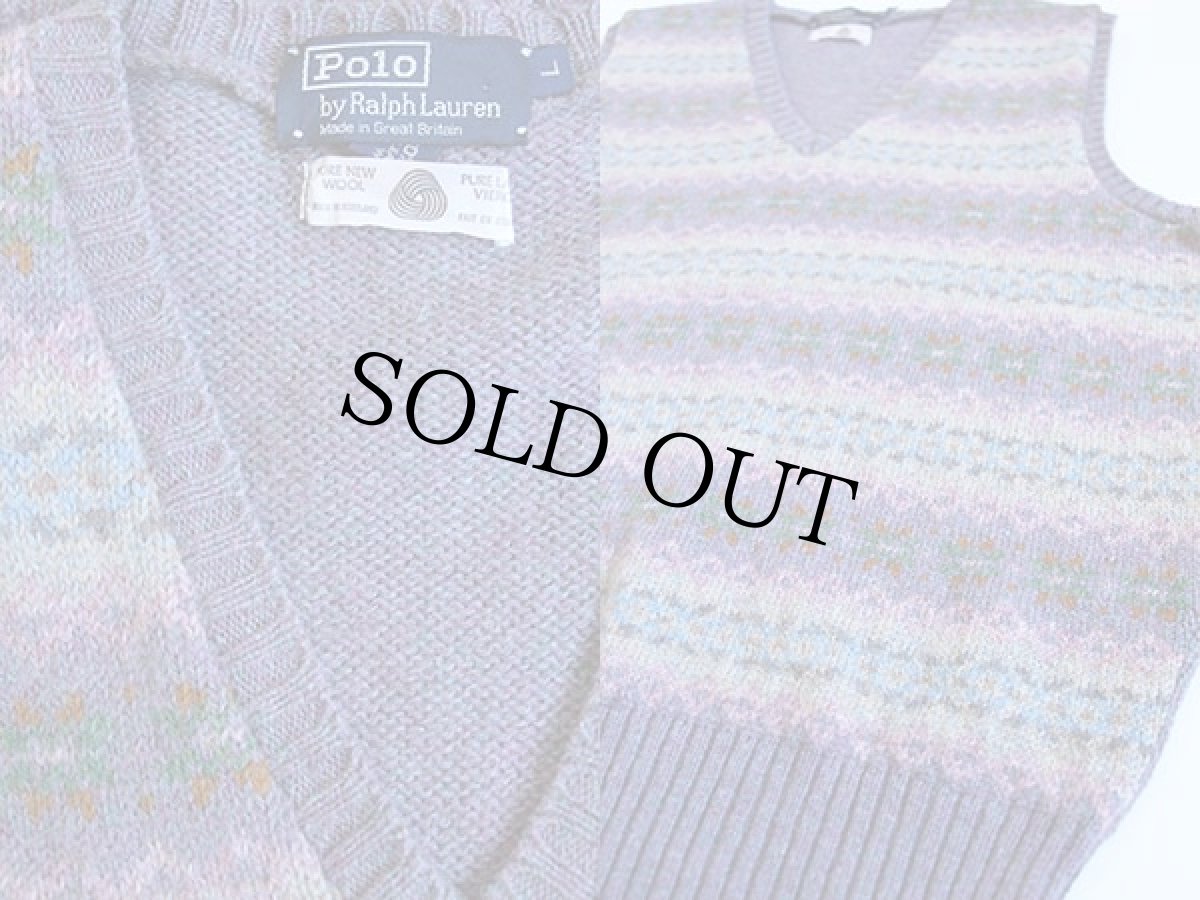 画像3: 90s 英国製 ポロ ラルフローレン フェアアイル柄 ウールニット ベスト セーター L (3)