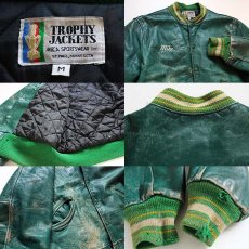 画像3: 80s TROPHY JACKETS オールレザー スタジャン 緑 M (3)