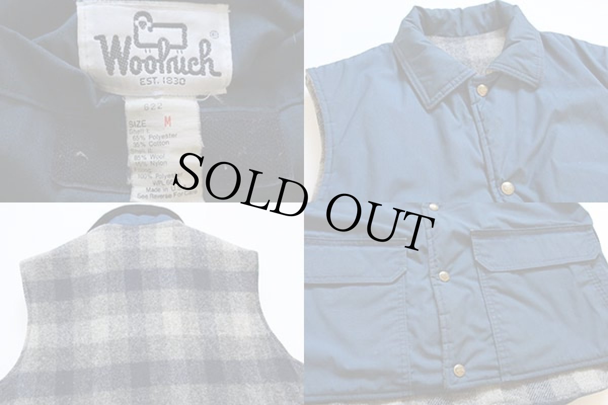 画像3: 70s Woolrichウールリッチ リバーシブル ベスト 紺 M (3)