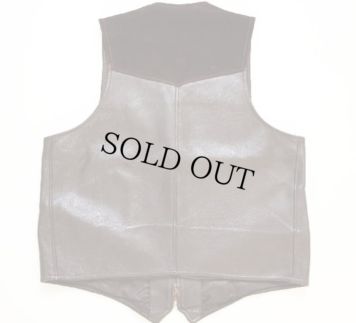 画像2: 70s Custom Coat ヨーク 切り替え ディアスキン レザーベスト 焦げ茶 (2)