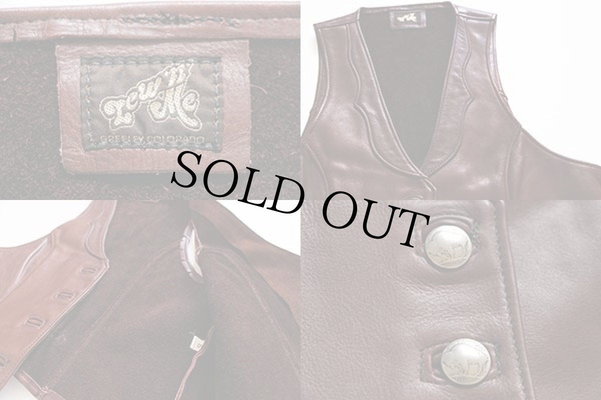 画像3: 70s Lew'n'Me コンチョボタン レザーベスト (3)