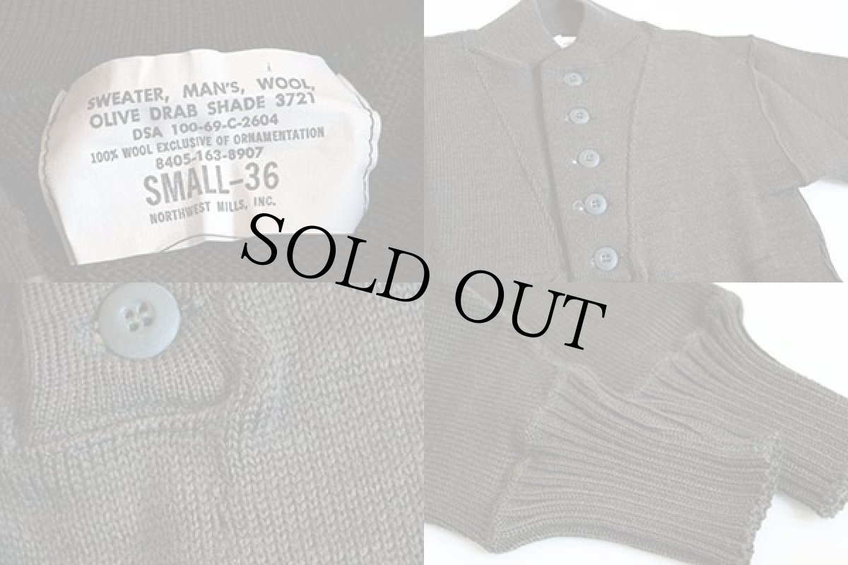 画像3: デッドストック★60s 米軍 U.S.ARMY 5ボタン ハイネック ウールニット セーター S (3)