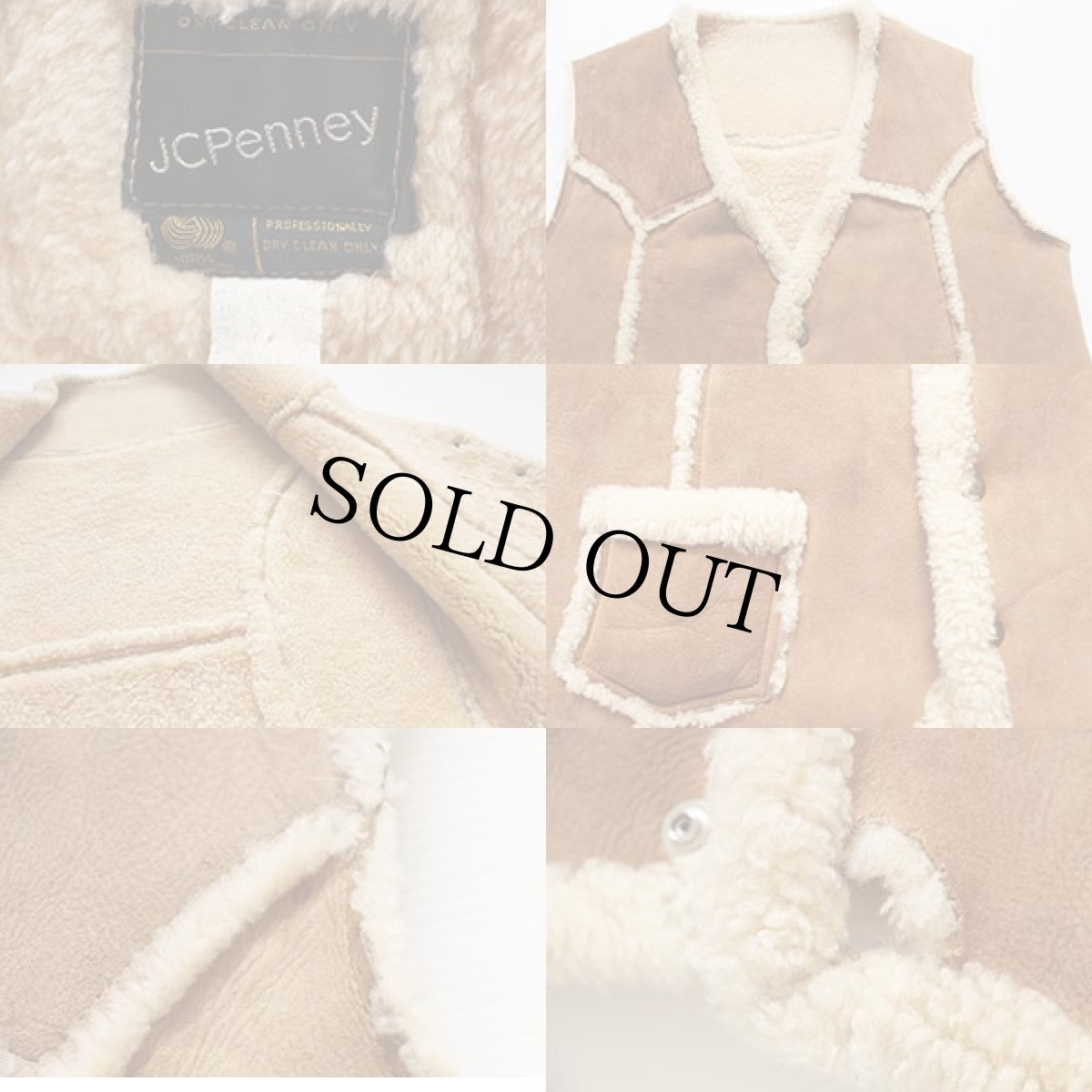 画像3: 70s JCPenney シープスキン リアル ムートンベスト M (3)