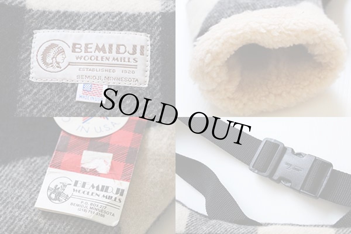 画像3: 未使用★USA製 BEMIDJIベミジ バッファローチェック ボアライナー ウール ハンドウォーマー (3)