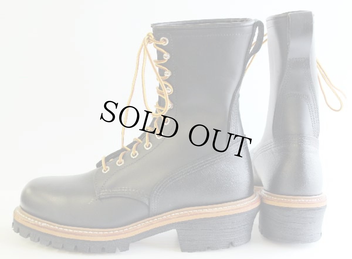 画像2: デッドストック★USA製 REDWINGレッドウイング 221 PT998 スチールトゥ ロガーブーツ 黒 8.5B (2)