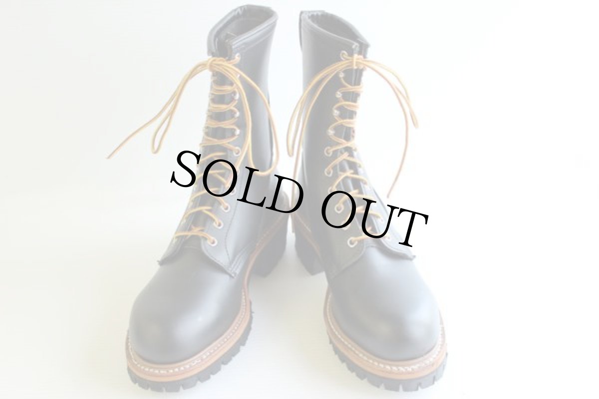 画像4: デッドストック★USA製 REDWINGレッドウイング 221 PT998 スチールトゥ ロガーブーツ 黒 8.5B (4)