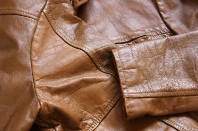 画像3: 70s AMF Harley-Davidson ハーレー ダビッドソン シングルライダース レザージャケット 茶 44