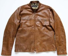 画像1: 70s AMF Harley-Davidson ハーレー ダビッドソン シングルライダース レザージャケット 茶 44 (1)