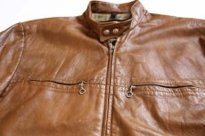 画像3: 70s AMF Harley-Davidson ハーレー ダビッドソン シングルライダース レザージャケット 茶 44 (3)