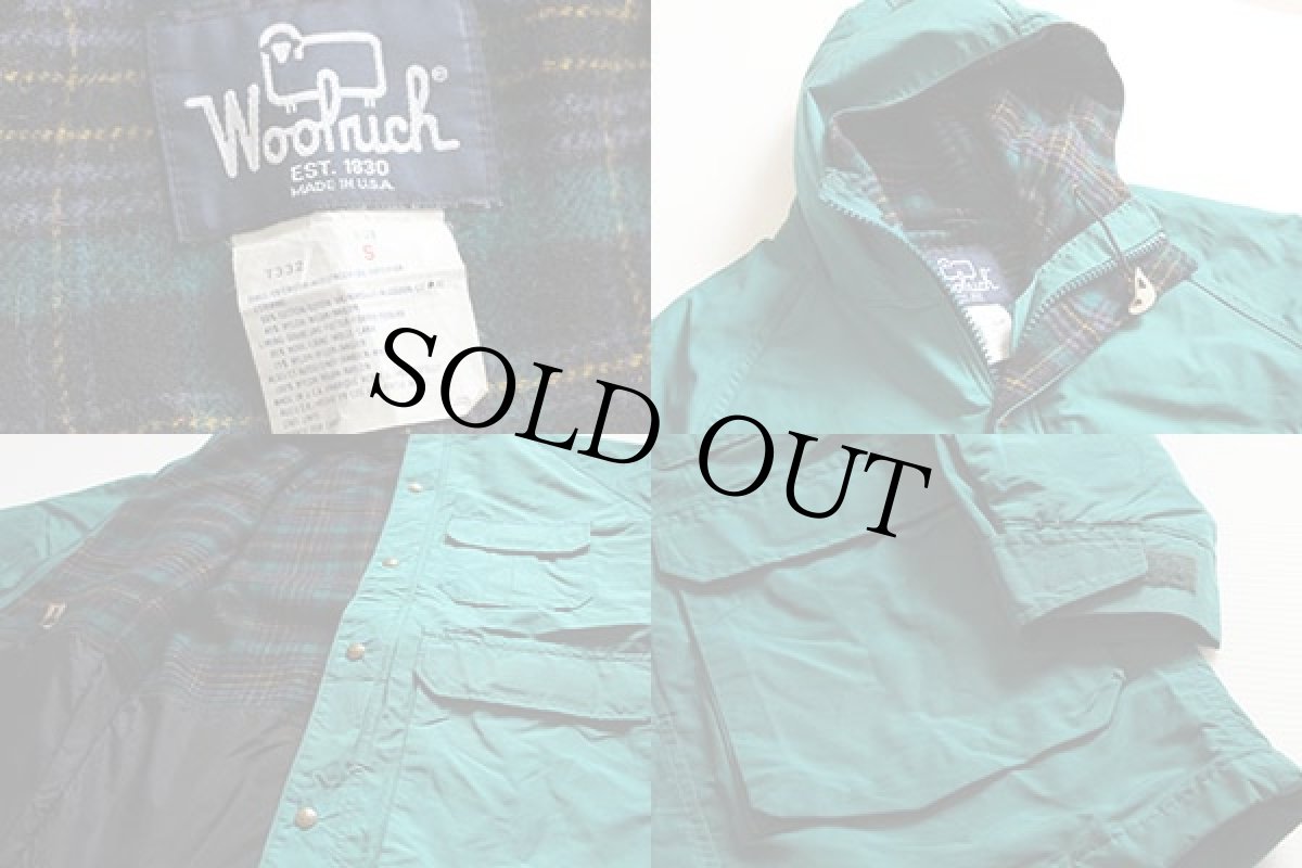 画像3: 80s USA製 Woolrichウールリッチ ウールライナー マウンテンパーカー 緑 S (3)