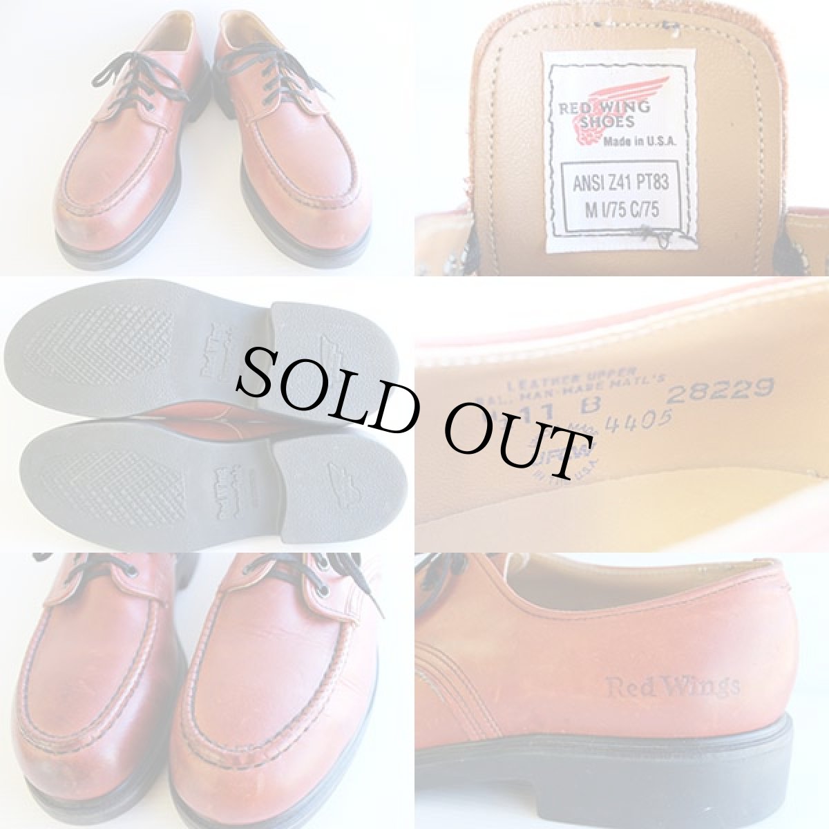 画像3: 80s USA製 REDWINGレッドウイング 104 オックスフォード 赤茶 11B (3)