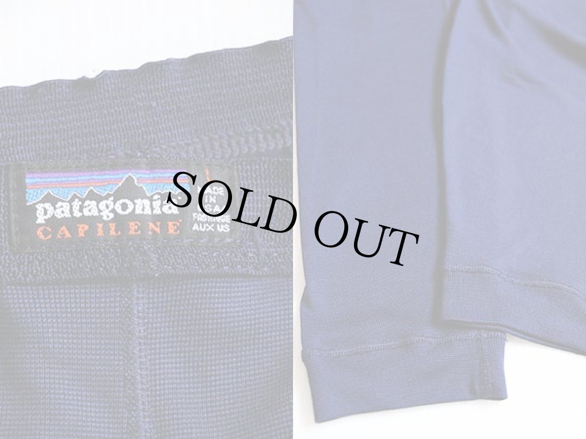 画像3: 90s USA製 patagoniaパタゴニア CAPILENEキャプリーン インナーパンツ 紺 L (3)