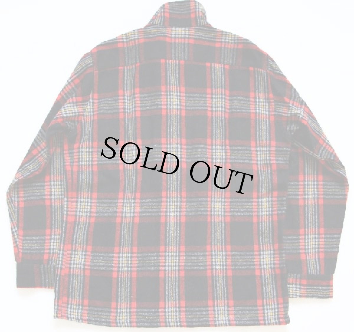 画像2: 50s solbro チェック ウール オープンカラーシャツ M (2)