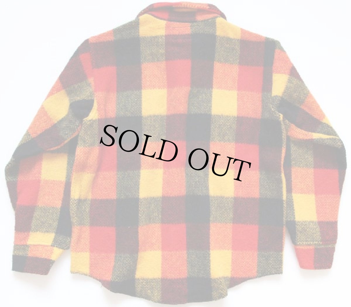 画像2: 70s melton チェック ウール シャツジャケット M (2)