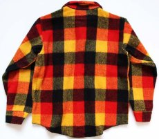 画像2: 70s melton チェック ウール シャツジャケット M (2)