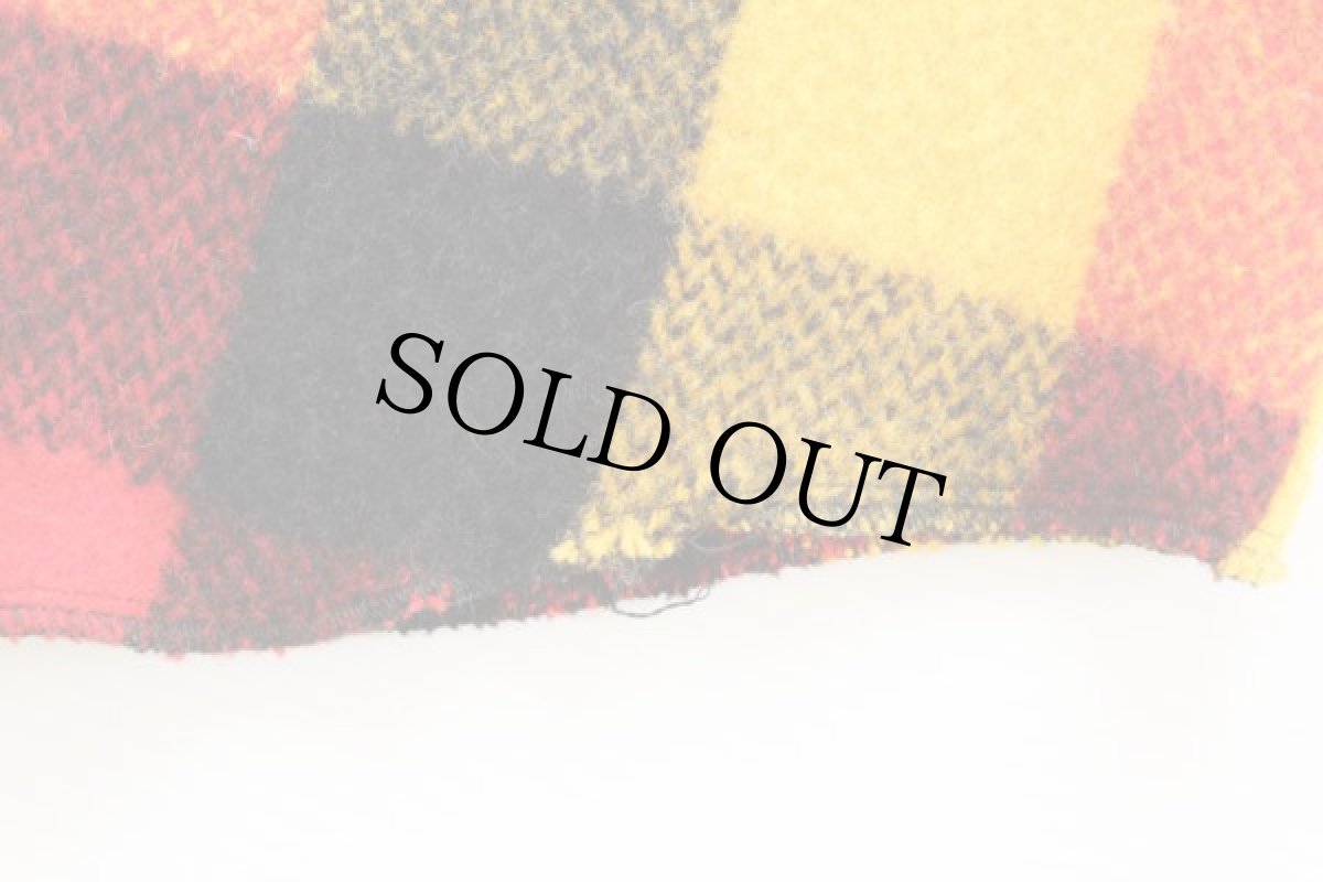 画像5: 70s melton チェック ウール シャツジャケット M (5)