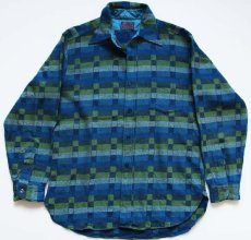 画像1: 70s USA製 PENDLETONペンドルトン 総柄 ウールシャツ L (1)
