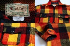 画像3: 70s melton チェック ウール シャツジャケット M (3)
