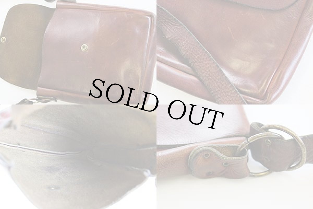 画像3: 70s レザー ショルダーバッグ 茶 (3)