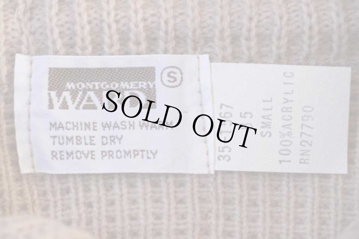 画像5: デッドストック★70s MONTGOMERY WARD アクリルニット ジップ カーディガン S (5)