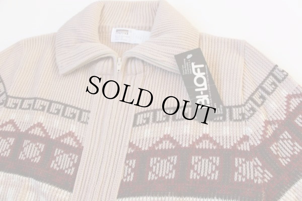 画像4: デッドストック★70s MONTGOMERY WARD アクリルニット ジップ カーディガン S (4)