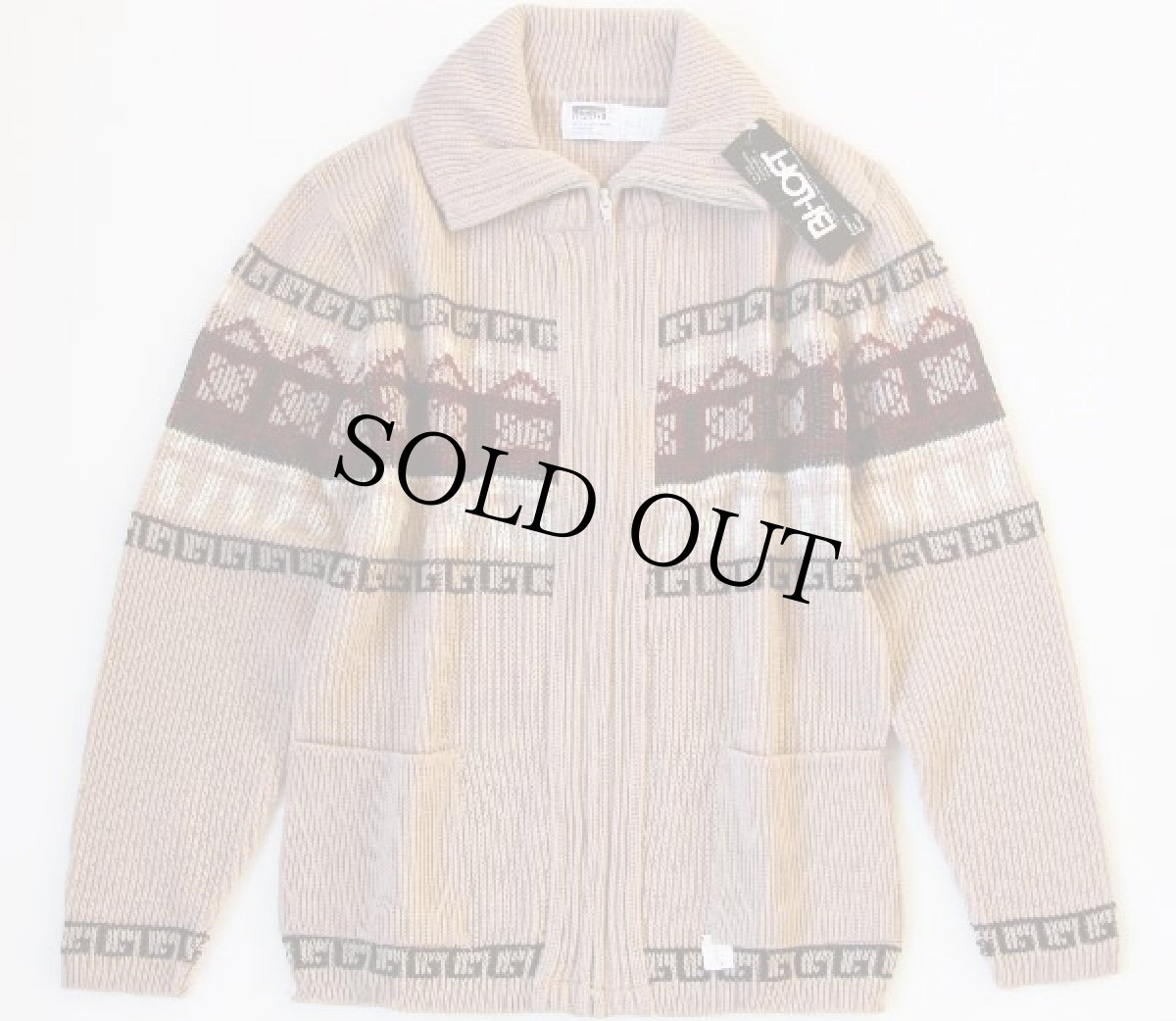 画像2: デッドストック★70s MONTGOMERY WARD アクリルニット ジップ カーディガン S (2)