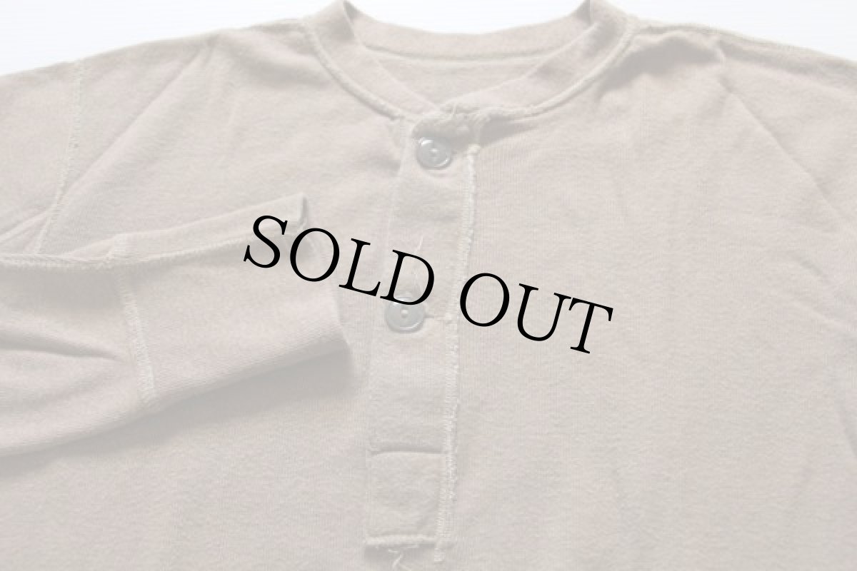 画像4: 80s 米軍 ヘンリーネック ウール×コットン アンダーシャツ ブラウン M (4)