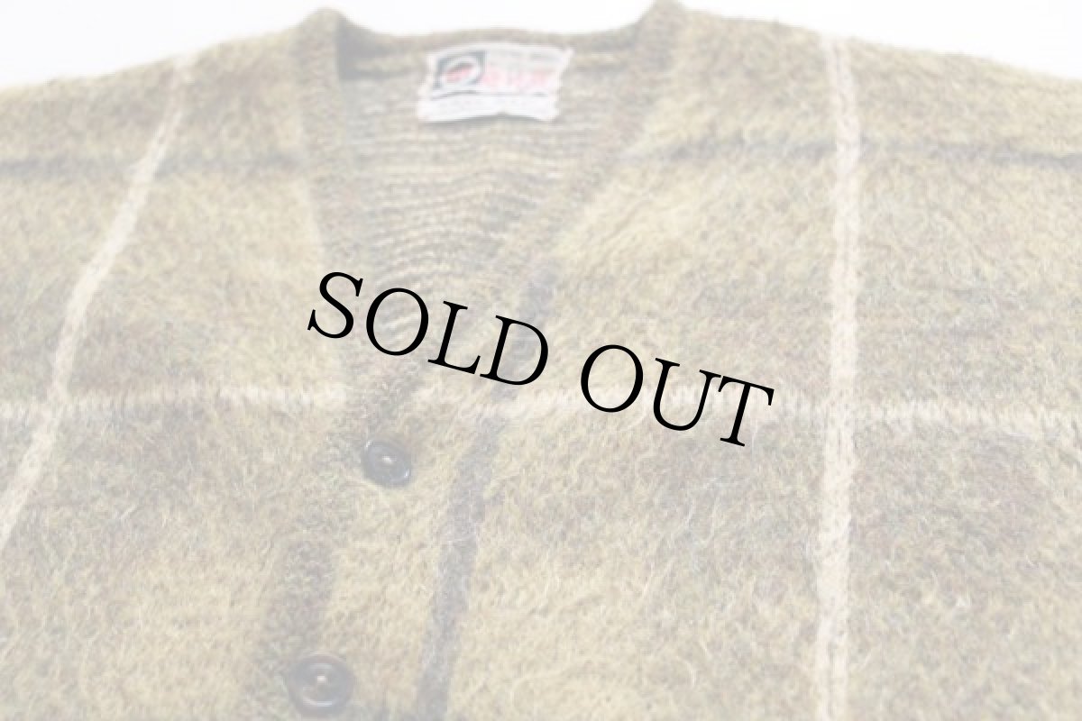 画像2: 60s REVERE チェック モヘヤ ニットカーディガン (2)