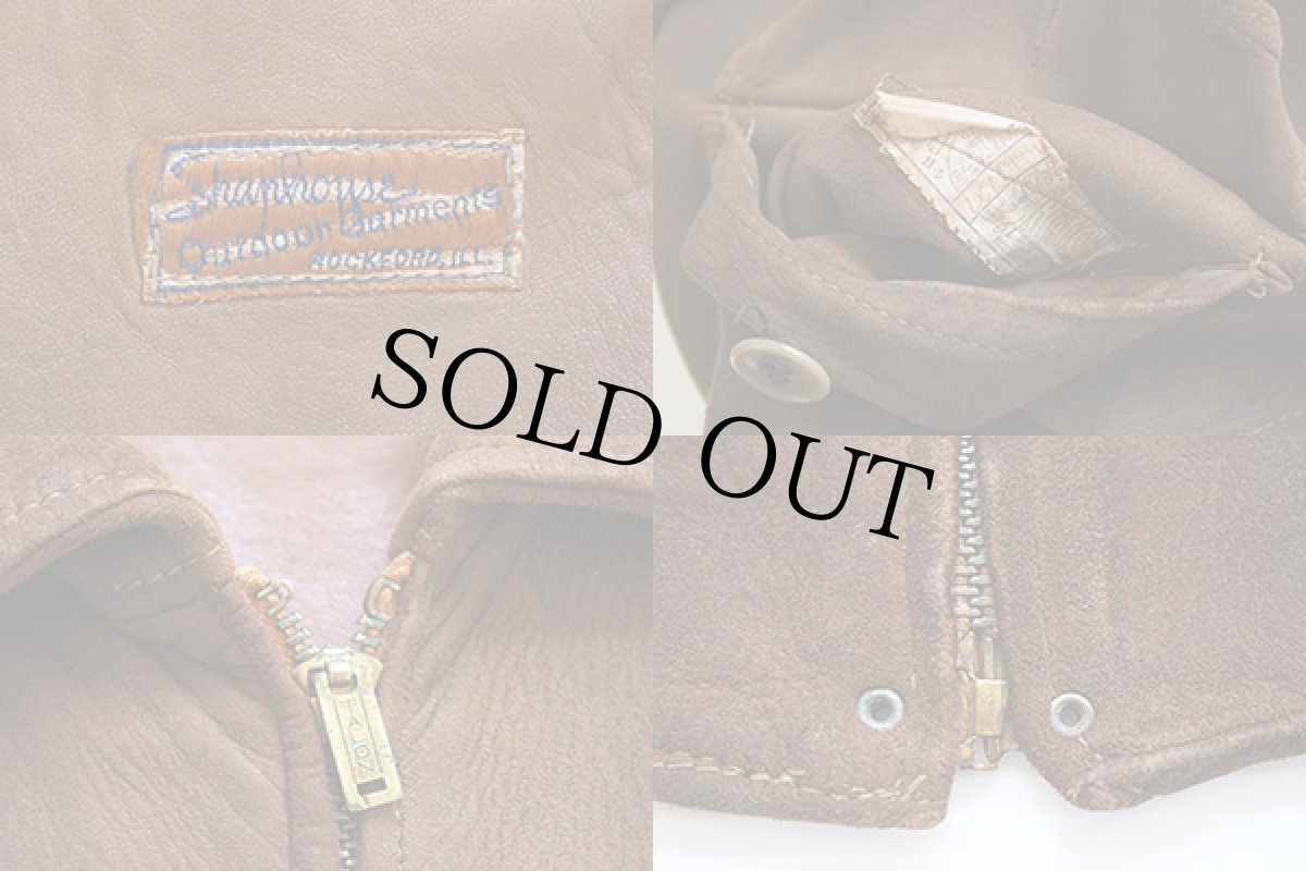 画像3: 30s Shophouse Outdoor Garments ハトメ 針抜きリブ ディアスキン スポーツジャケット (3)