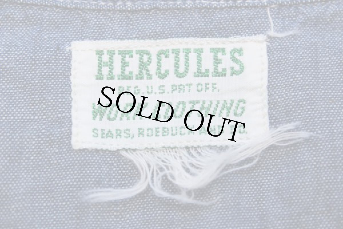 画像4: 40s SEARS HERCULESヘラクレス コットン シャンブレーシャツ (4)