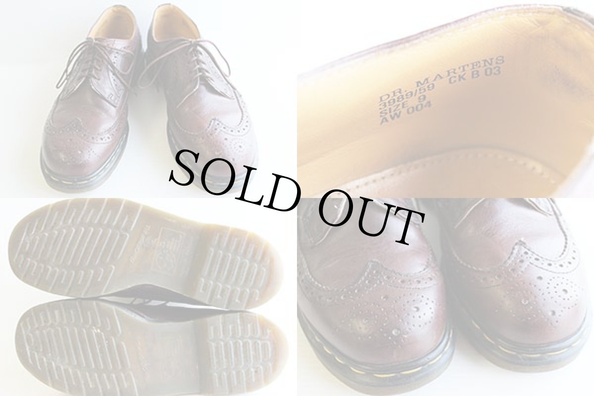 画像3: 英国製 DR.MARTENSドクターマーチン ウイングチップ レザーシューズ 茶 UK9 (3)