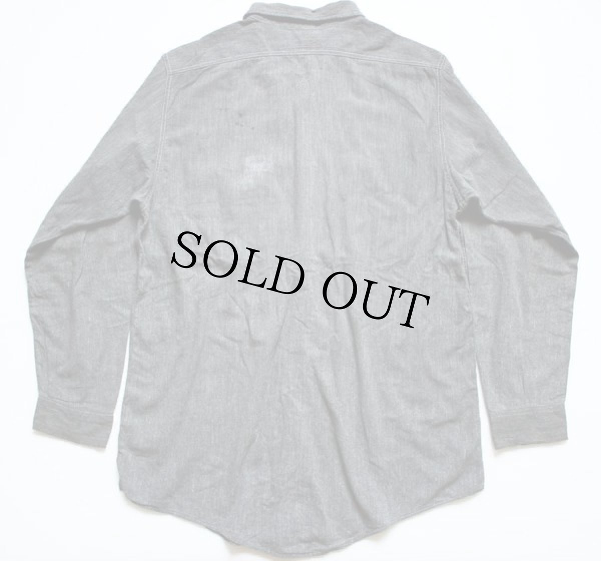 画像2: 40s J.C.PENNEY OX-HIDE ブラックシャンブレーシャツ (2)