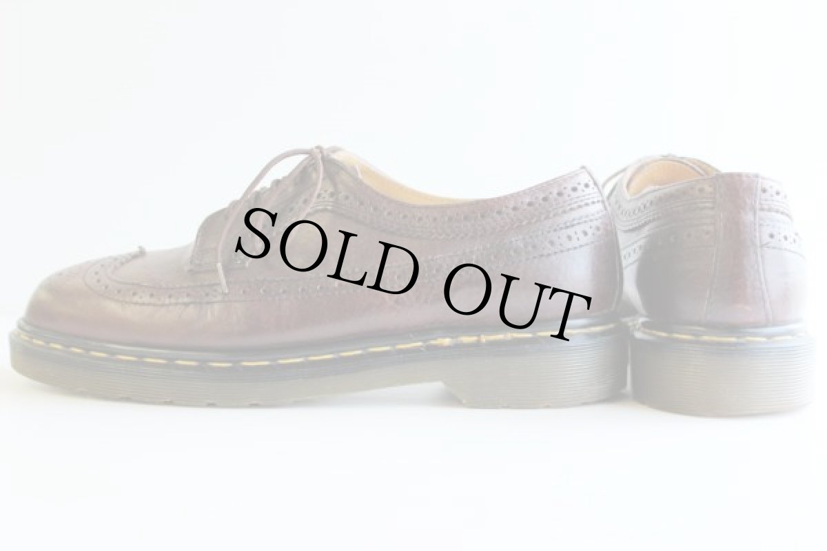 画像2: 英国製 DR.MARTENSドクターマーチン ウイングチップ レザーシューズ 茶 UK9 (2)