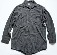 画像1: 40s J.C.PENNEY OX-HIDE ブラックシャンブレーシャツ (1)
