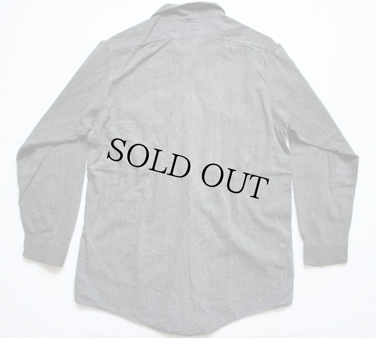 画像2: 40s J.C.PENNEY OX-HIDE ブラックシャンブレーシャツ (2)