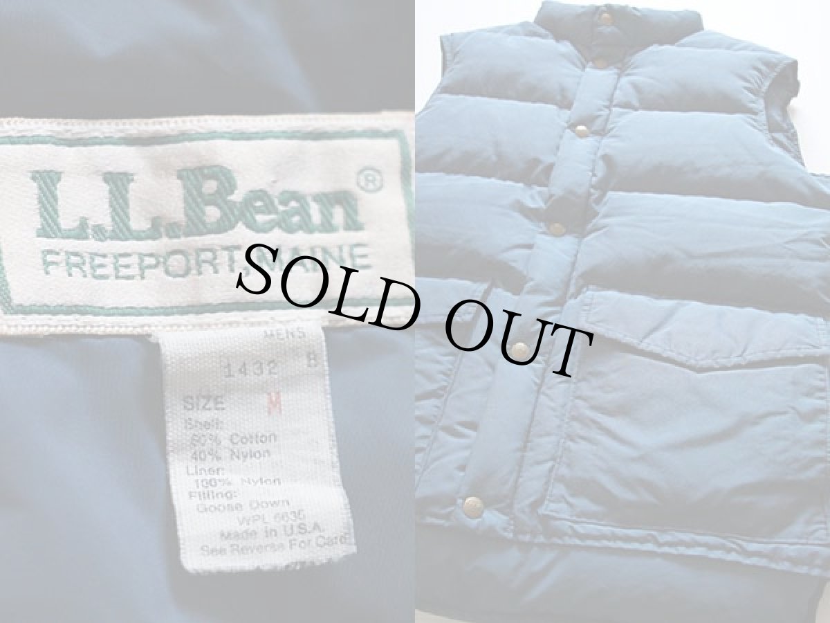 画像3: 80s USA製 L.L.Bean 60/40 ダウンベスト M 紺 (3)