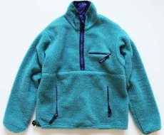 画像1: 90s USA製 patagoniaパタゴニア グリセード リバーシブル プルオーバー ナイロン×フリースジャケット シーグリーン S (1)