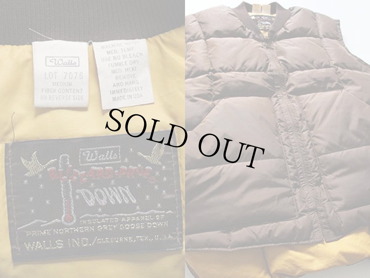 画像3: 70s USA製 Walls インナー ダウンベスト 茶 M (3)