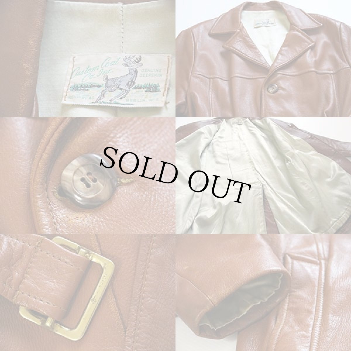 画像3: 70s Custom Coat ディアスキン レザーコート (3)