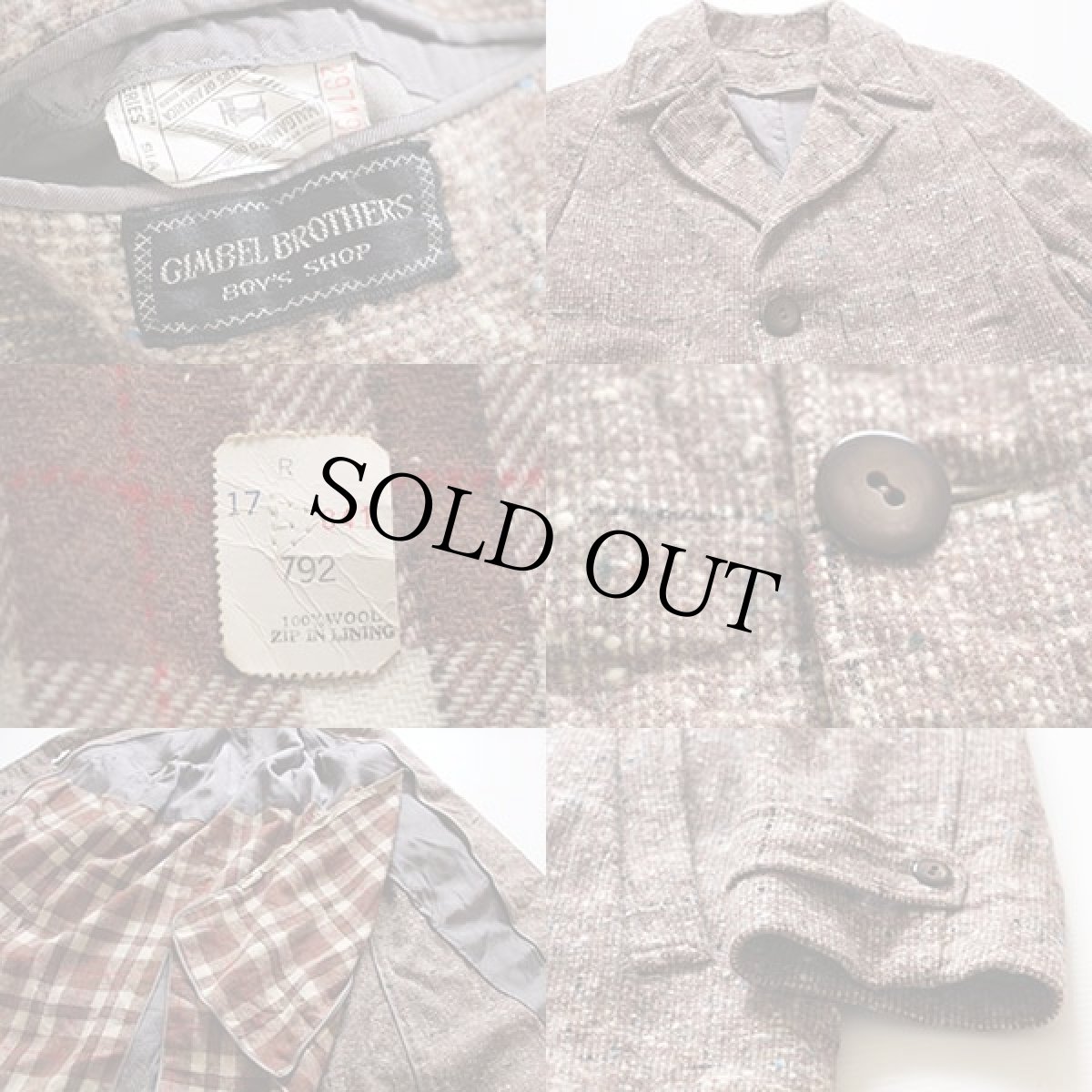 画像3: 60s GIMBEL BROTHERS ロング ツイード ウール コート (3)