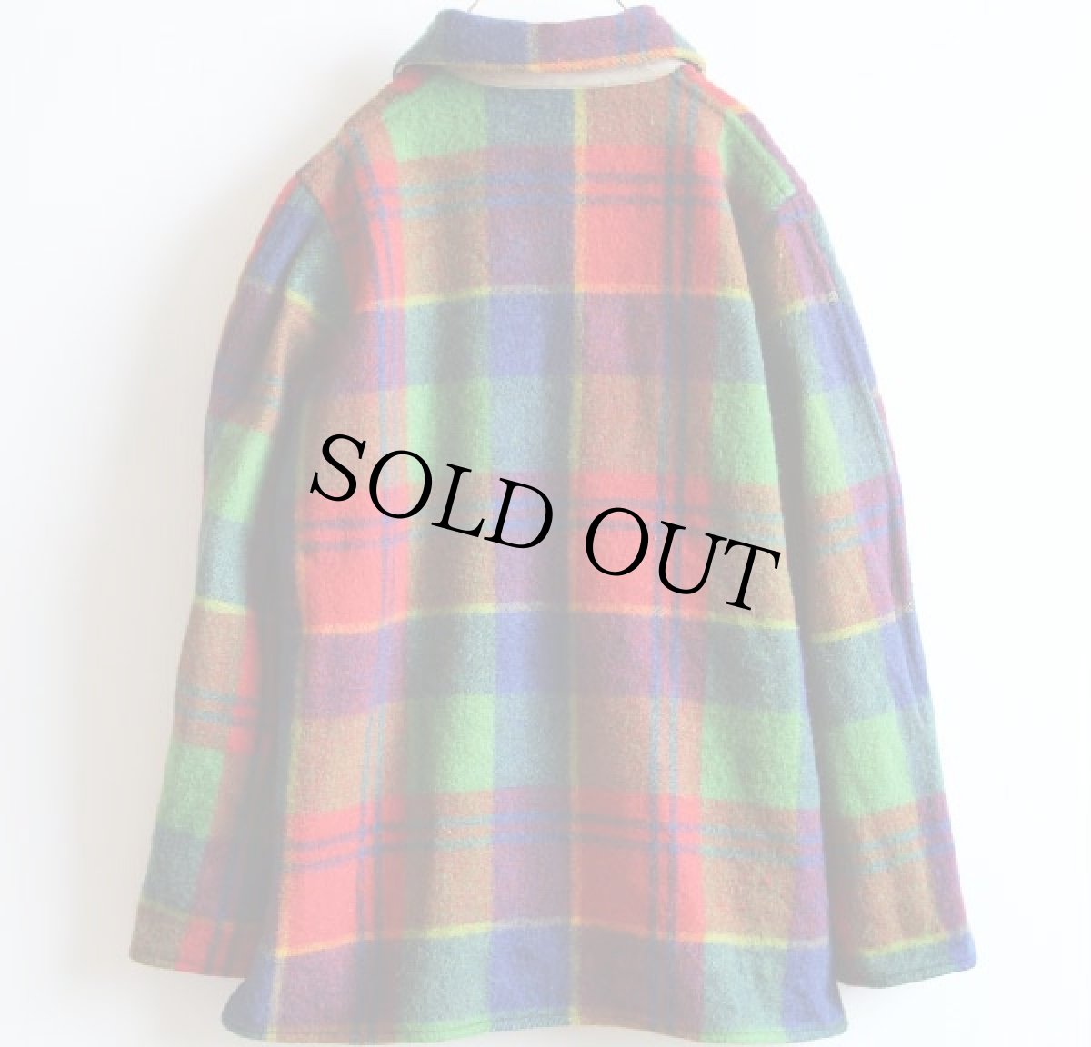 画像2: 60's UNKNOWN マルチチェック ウールコート (2)