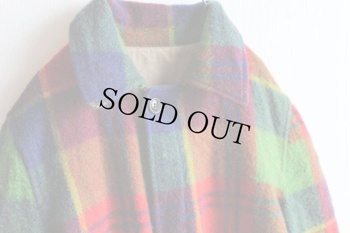 画像3: 60's UNKNOWN マルチチェック ウールコート (3)