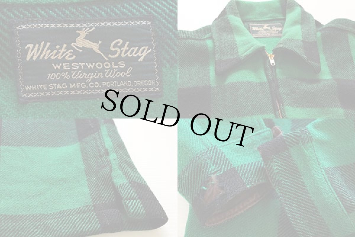 画像3: 50s White Stag チェック ウールジャケット 緑×黒 (3)