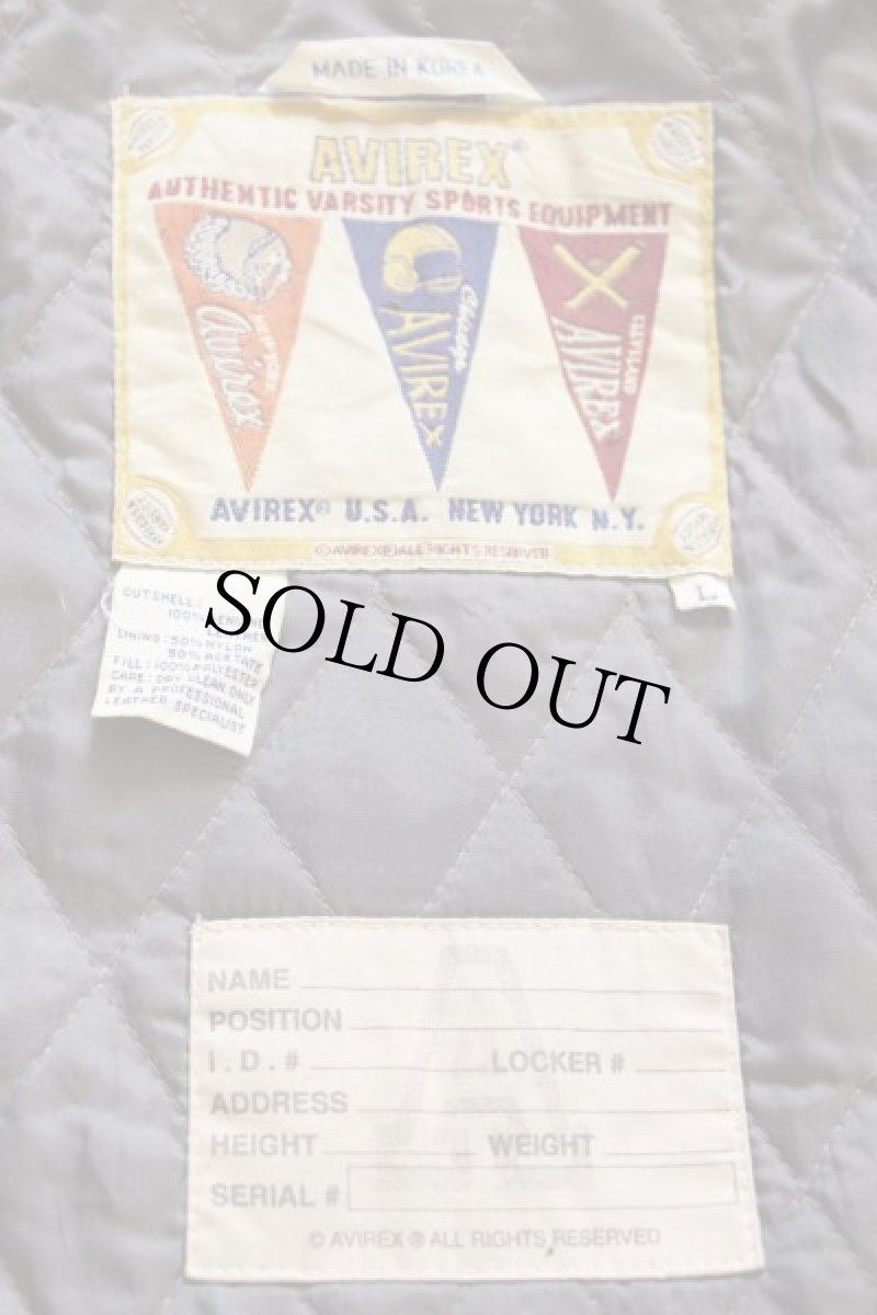 画像4: 90s AVIREXアヴィレックス パッチ付き オールレザー スタジャン L (4)
