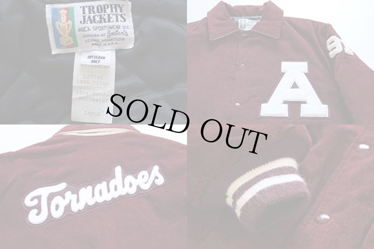 画像3: デッドストック★80s USA製 TROPHY JACKETS コーデュロイスタジャン L (3)