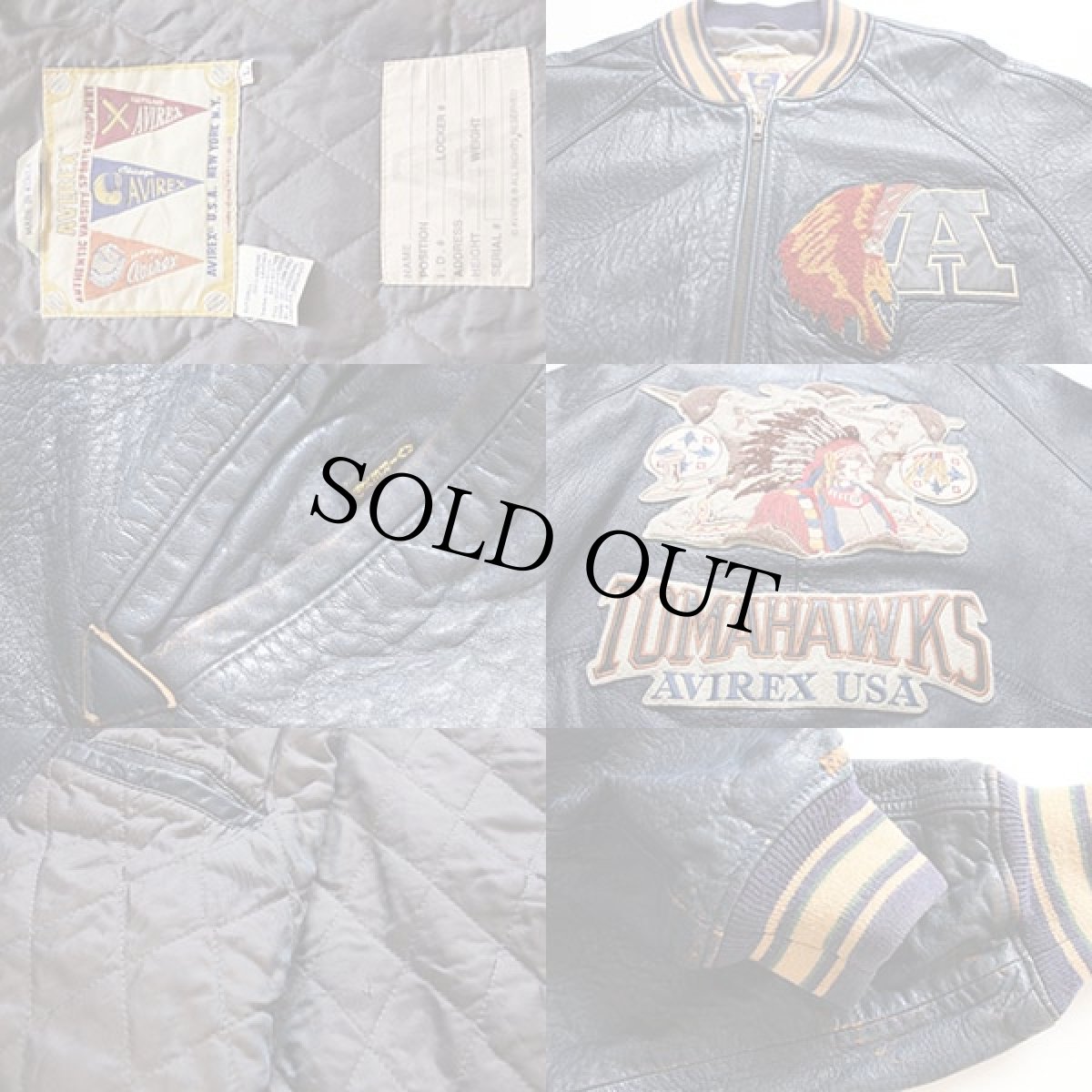 画像3: 90s AVIREXアヴィレックス パッチ付き オールレザー スタジャン L (3)