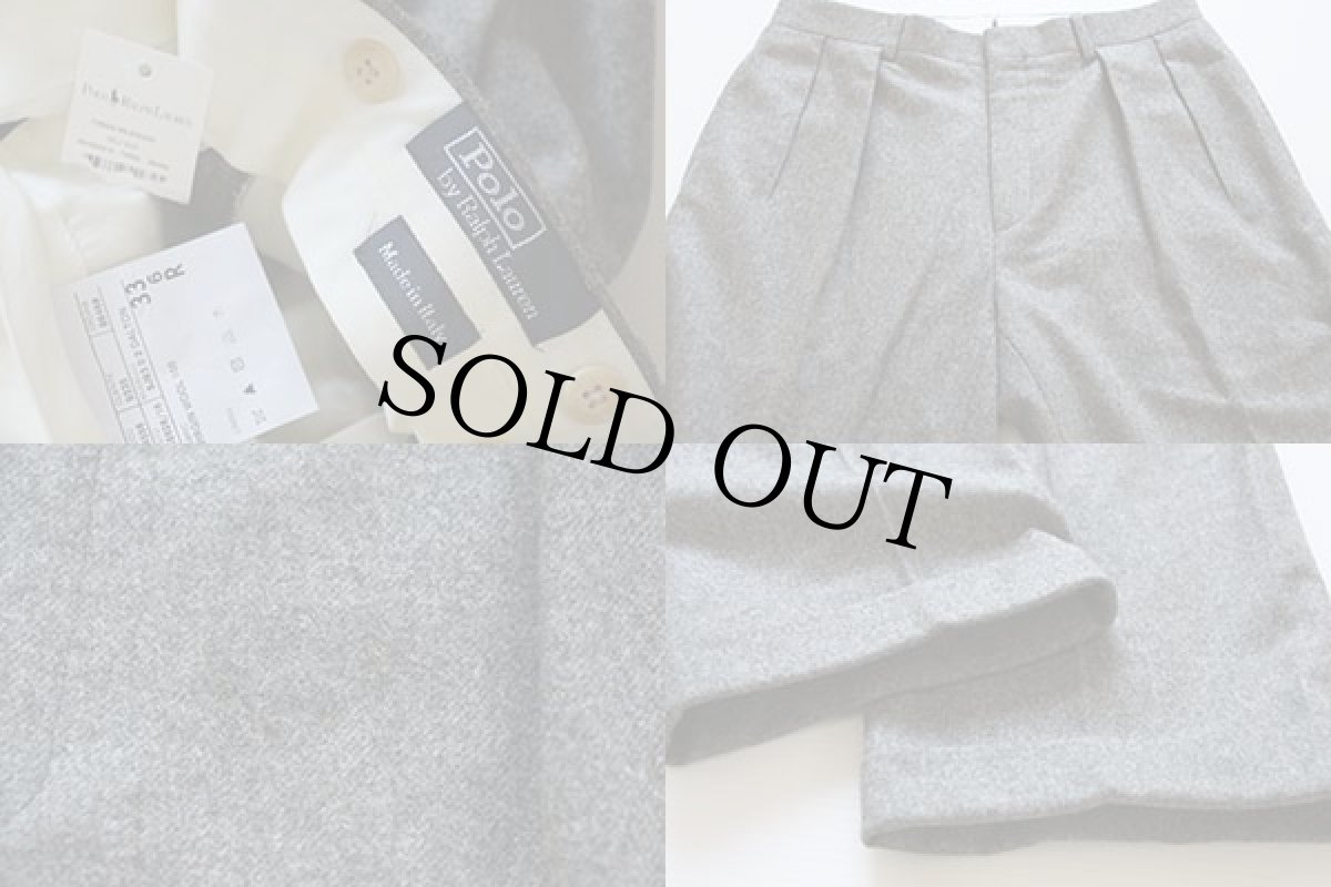 画像3: デッドストック★イタリア製 ポロ ラルフローレン ウールパンツ グレー 33 (3)