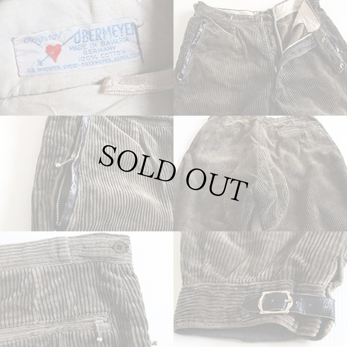 画像3: ビンテージ ドイツ製 太畝 コーデュロイ ニッカポッカパンツ w34 	 (3)