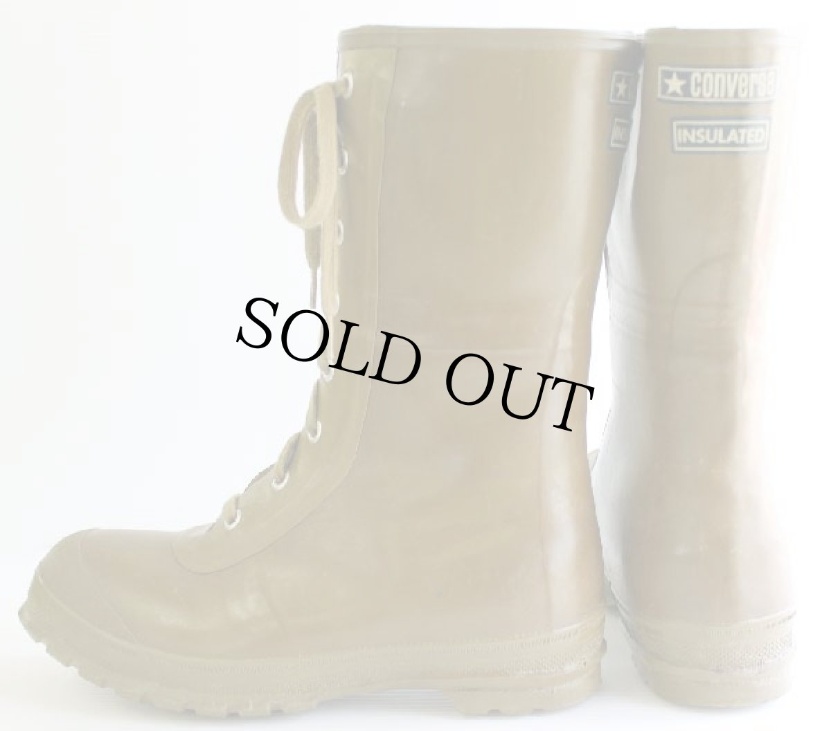 画像2: 70s USA製 CONVERSEコンバース 8ホール ラバー レインブーツ オリーブ 8 (2)